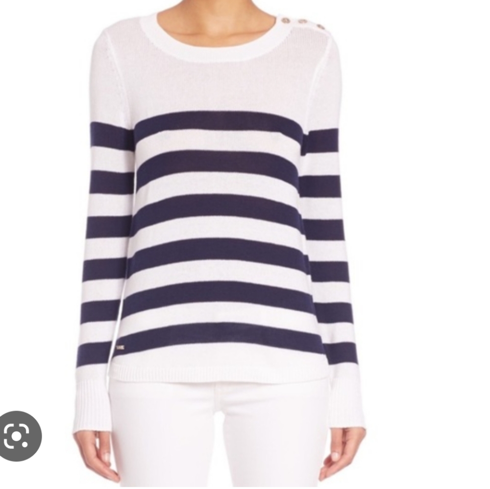 Lilly Pulitzer Navy and White Striped Sweater